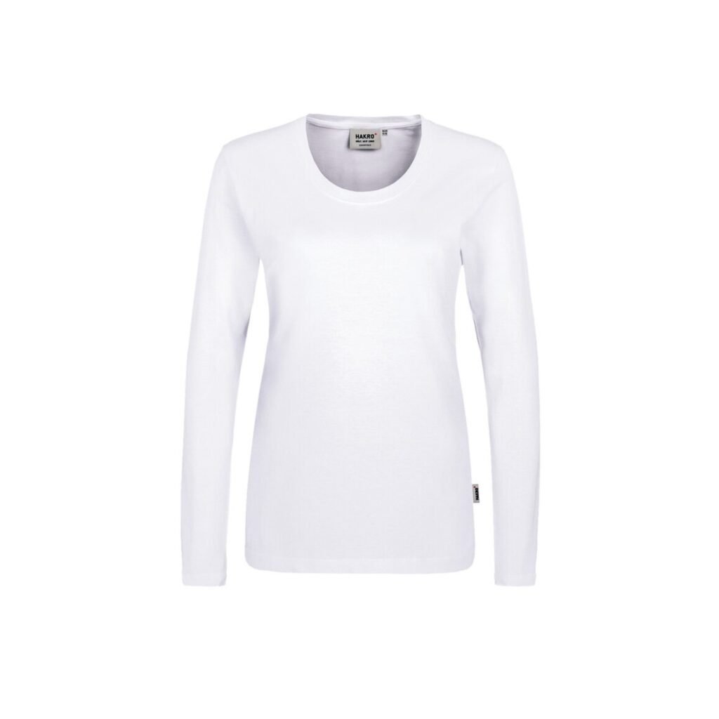 Women-Longsleeve Classic, WEISS (100% BW/ 160 g/m²)