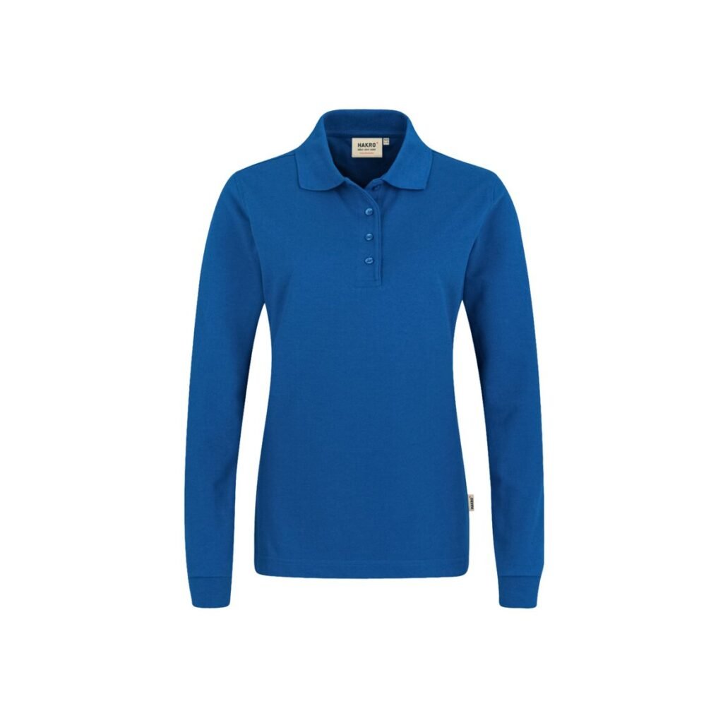 Women-Longsleeve-Poloshirt Performance, ROYAL (50% BW/50% Polyester, 220 g/m²)