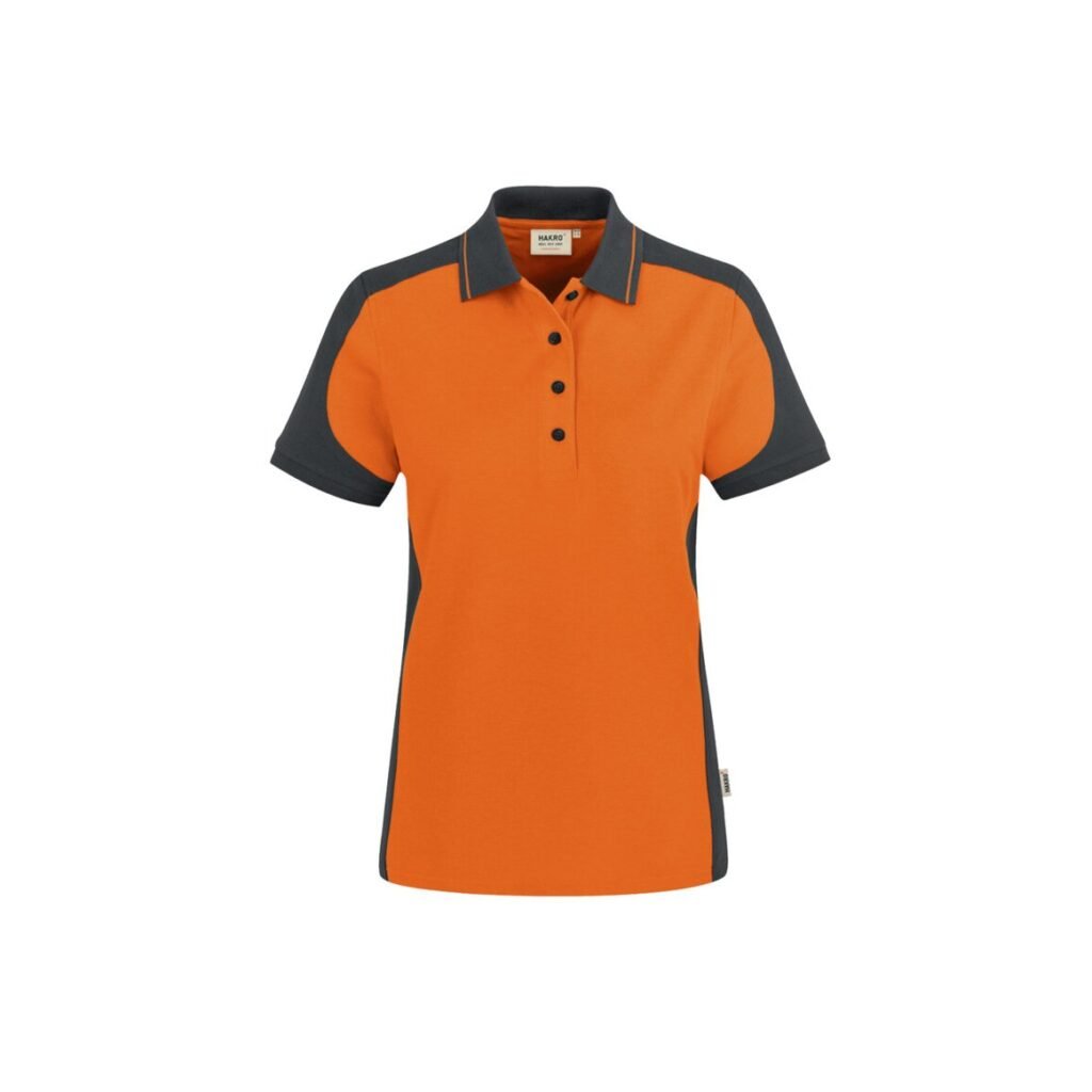 "Women-Contrast-Poloshirt ""performance"", 50%BW/50%Pol., orange/anthrazit"