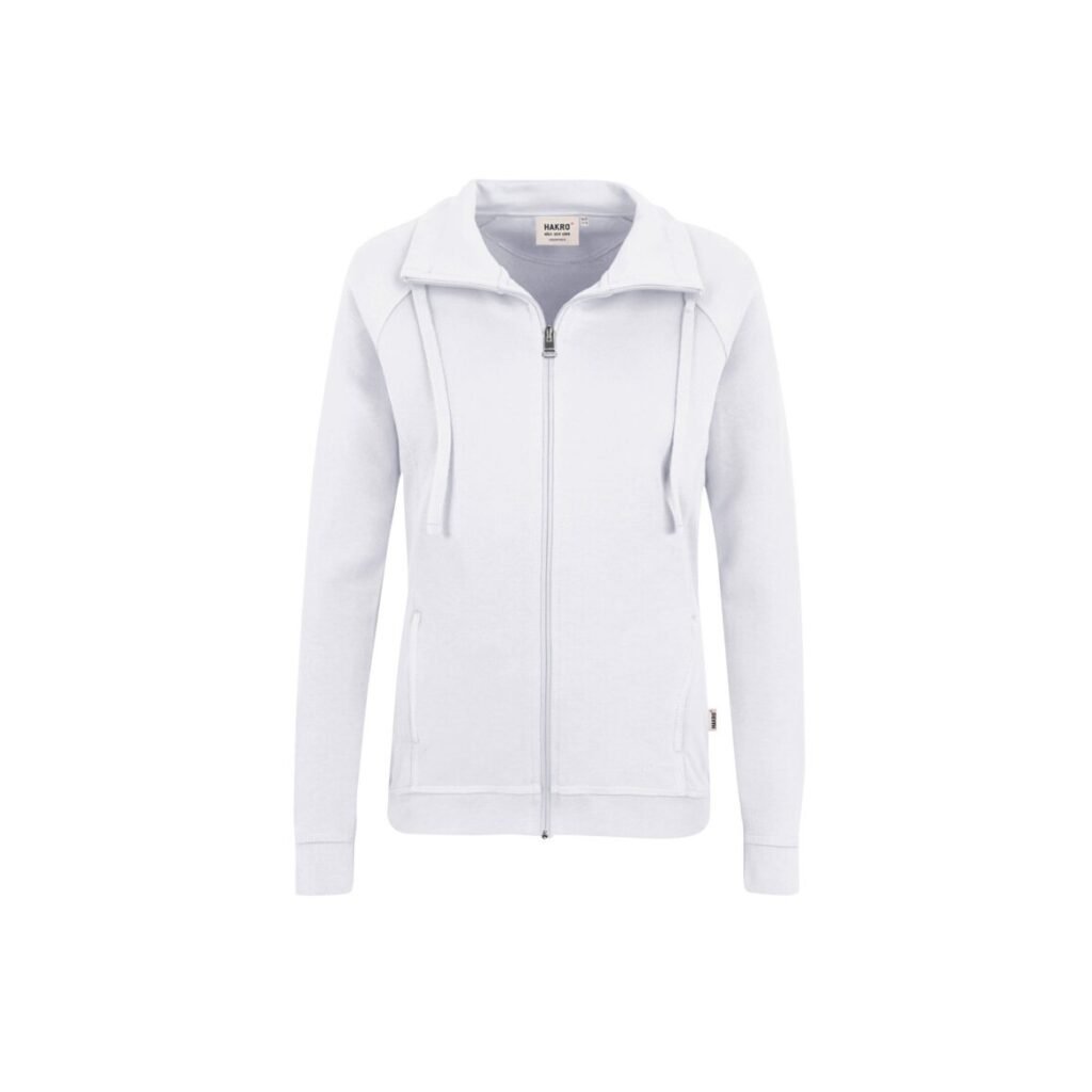 Women-Sweatjacke College, WEISS (70% BW/30% Polyester, 300 g/m²)