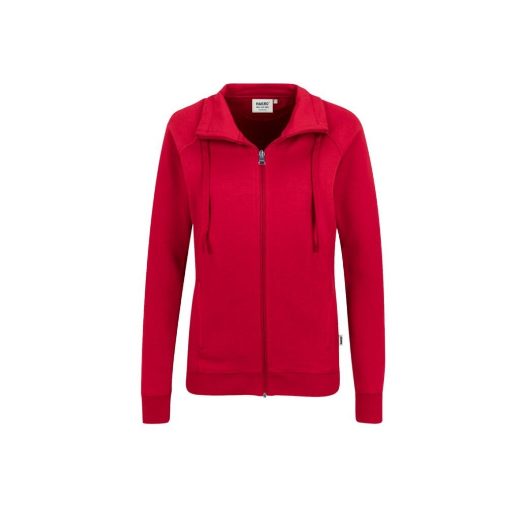 Women-Sweatjacke College, ROT (70% BW/30% Polyester, 300 g/m²)