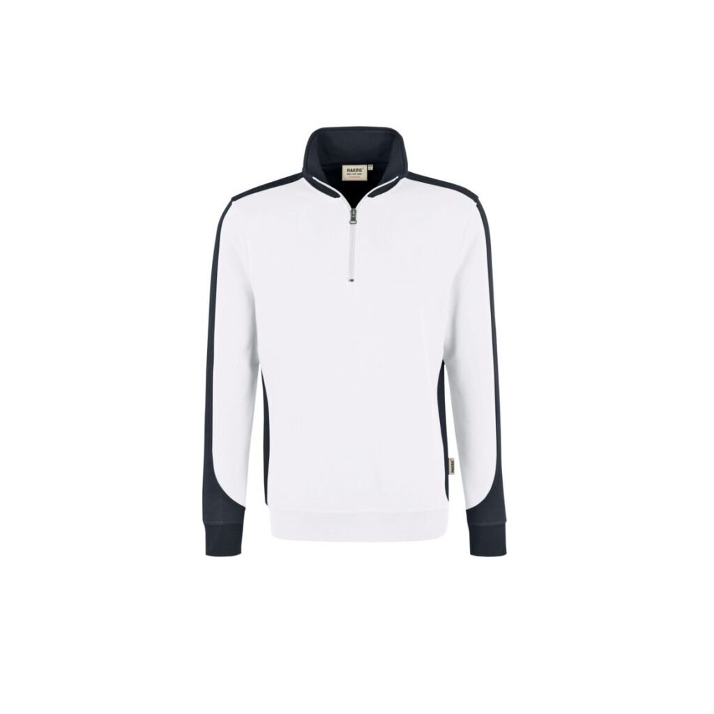 Zip-Sweatshirt-CONTRAST PERFORMANCE, Farbe weiss/anthrazit
