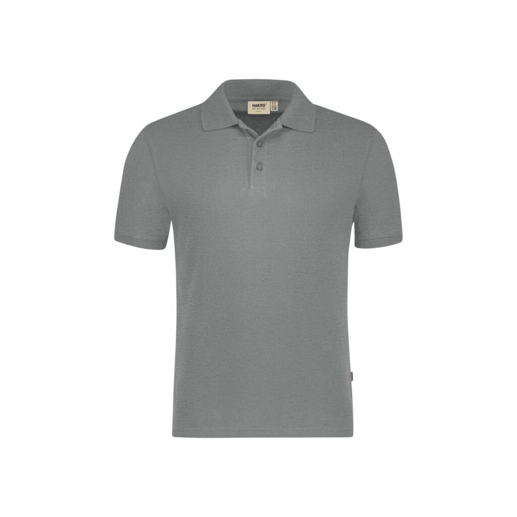 HAKRO Poloshirt Bio-Baumwolle GOTS grau meliert