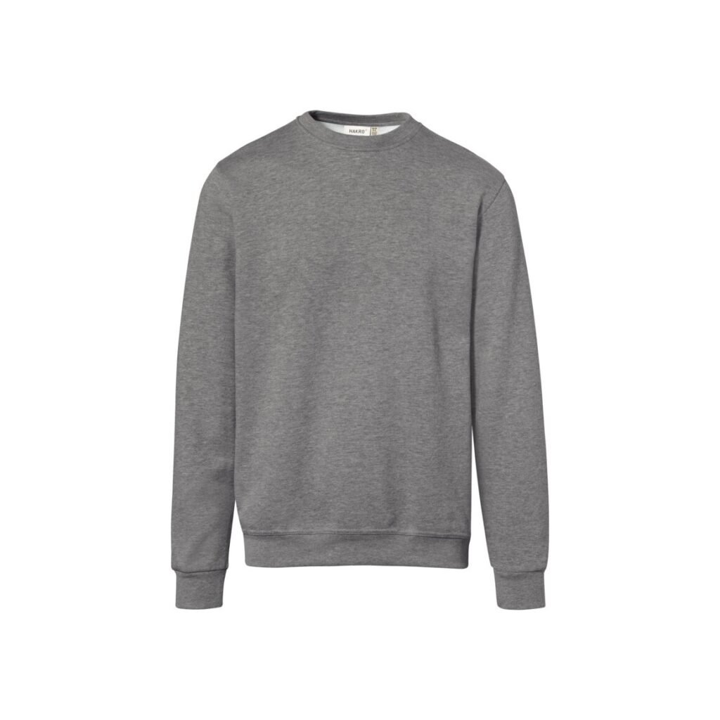 HAKRO Sweatshirt Bio-Baumwolle GOTS grau meliert
