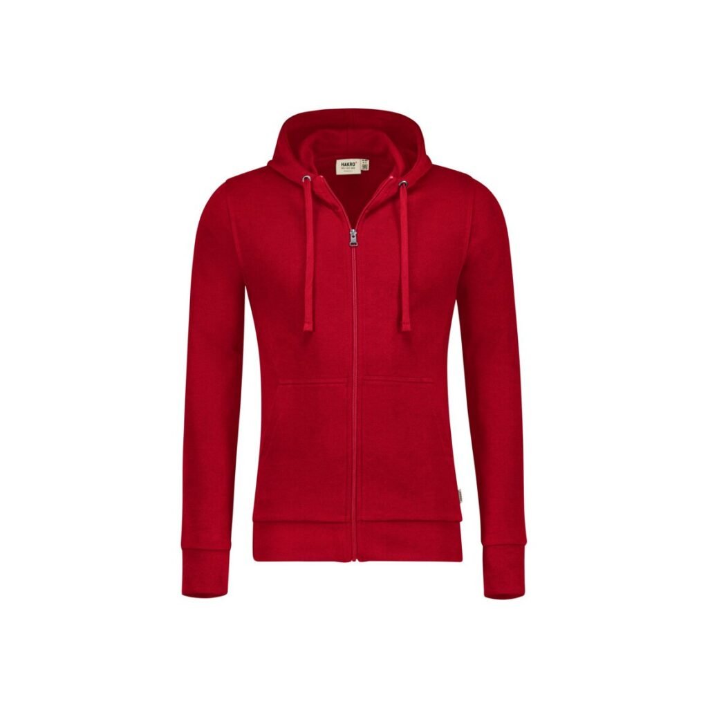 HAKRO Kapuzen-Sweatjacke Premium rot