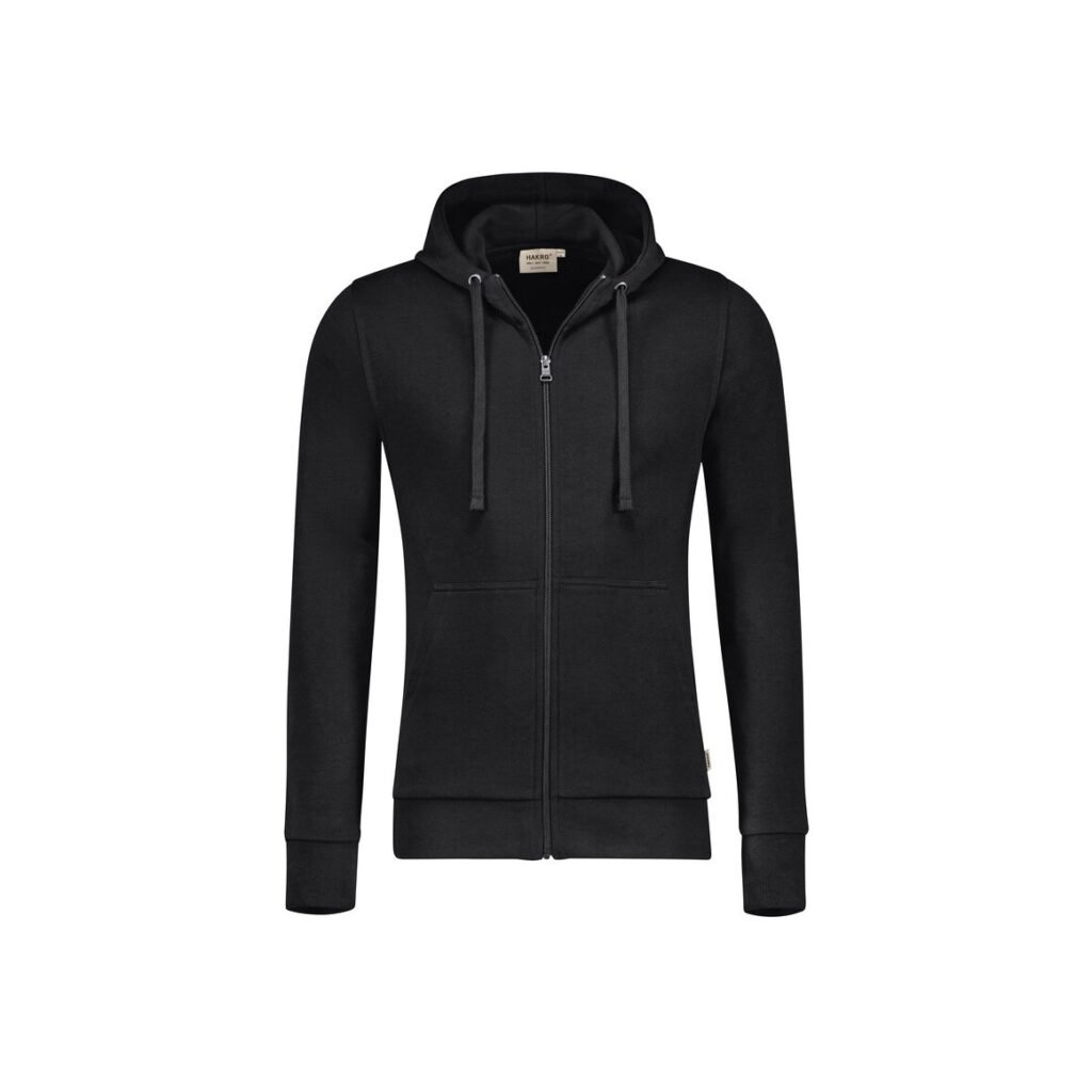 HAKRO Kapuzen-Sweatjacke Premium schwarz