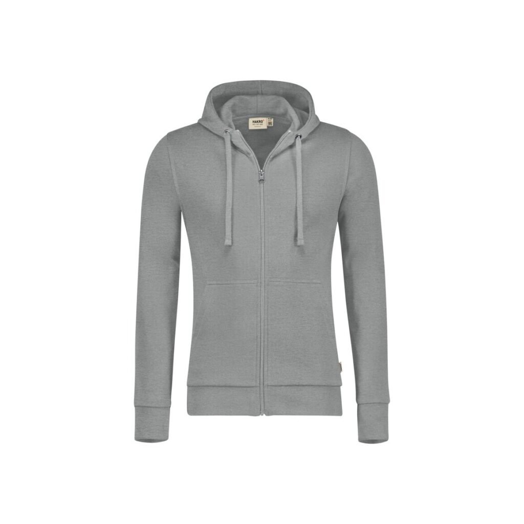 HAKRO Kapuzen-Sweatjacke Premium grau meliert