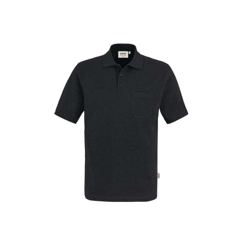 Pocket-Poloshirt Top, 100% BW, 200g/qm, schwarz