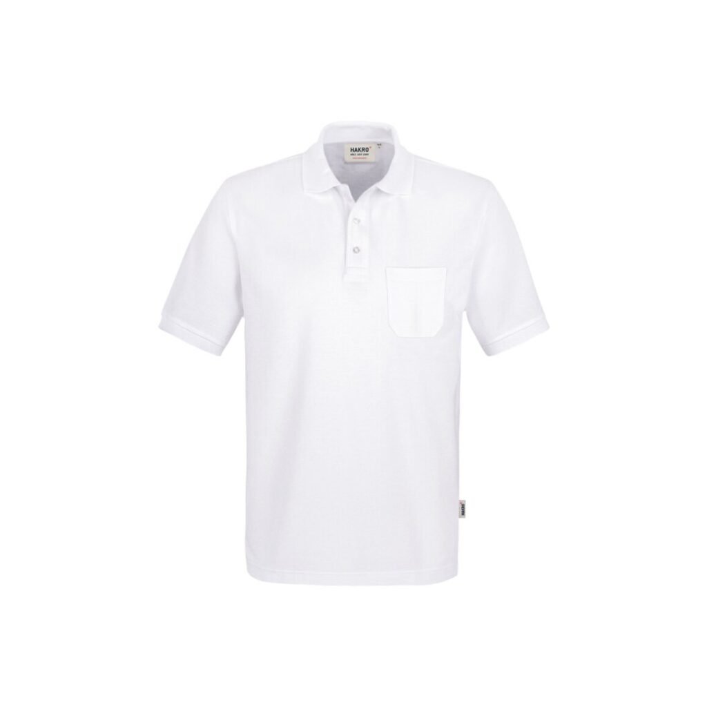 pocket-poloshirt performance, 200g/qm, 50% Pol./50% BW, weiß