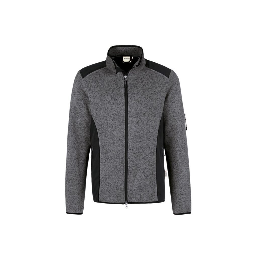 HAKRO Strickfleecejacke,ANTHRAZIT/MELIERT, (100% Polyester ca.280g/m²)