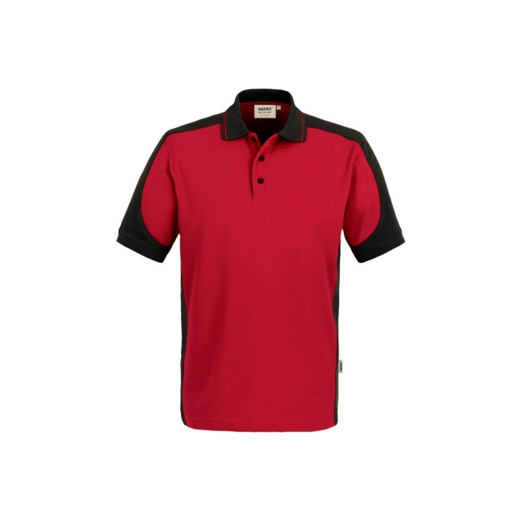 Poloshirt-CONTRAST PERFORMANCE, Farbe rot/schwarz